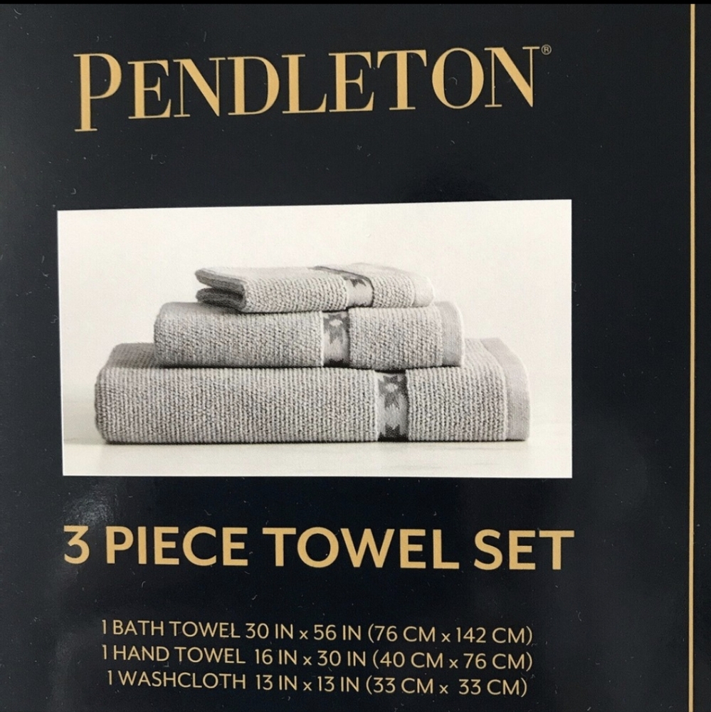 Pendleton 3 Piece Towel Set Tucson Star Gray